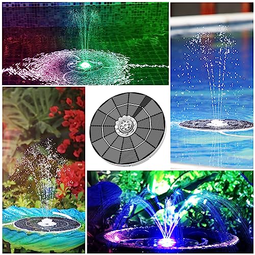 AISITIN 3.5W Solar Fountain with Remote Control, LED Colorful Lights & 3000mAh Battery, Solar Fountain Pump with Bracket and 8 Nozzles, Solar Water Fountain for Bird Bath, Garden, Pond and Outdoor