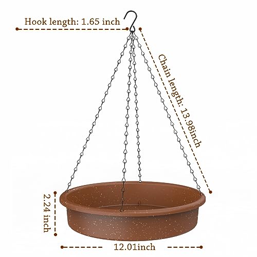 AISITIN Hanging Bird Bath with Solar Fountain Pump, 12" Multi-Functional Basin for Bird Bath, Feeder and Drinking, Solar Powered Water Fountain Pump for Bird Bath