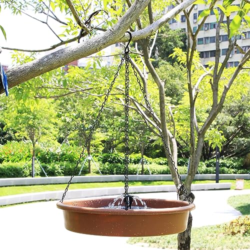 AISITIN Hanging Bird Bath with Solar Fountain Pump, 12" Multi-Functional Basin for Bird Bath, Feeder and Drinking, Solar Powered Water Fountain Pump for Bird Bath