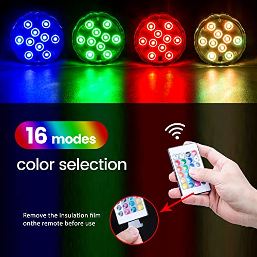 Shangyuan Boat Lights Wireless, Battery Powered Operated Marine Led Interior Light for Boat Deck Courtesy Light, for Fishing Pontoon Sailboat Kayak, Remote Control Multi Color Changing, RGB, 6PCS