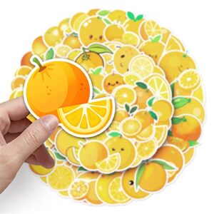 QUTA Orange Stickers Pack, 50PCs, Aesthetic Vinyl Kids Fruit Sticker Decals, Stickers for Hydro Flask, Laptop, Water Bottle, Stickers for Kids, Toddlers, Teens, Girls, Adults, Bumper Car Planner Stickers. Orange