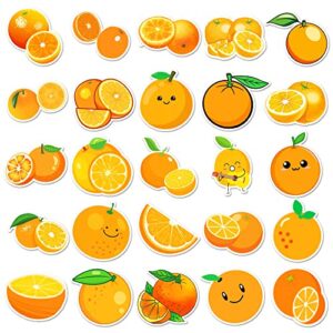 QUTA Orange Stickers Pack, 50PCs, Aesthetic Vinyl Kids Fruit Sticker Decals, Stickers for Hydro Flask, Laptop, Water Bottle, Stickers for Kids, Toddlers, Teens, Girls, Adults, Bumper Car Planner Stickers. Orange