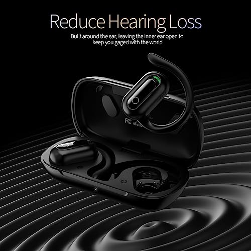 Open Ear Headphones Bluetooth 5.3 Wireless Earbuds, True Open Ear Earbuds with Rotatable Earhooks, 55Hrs Playtime, IPX7 Waterproof Deep Bass Earphones for Sports, Workouts, Running, iPhone & Android