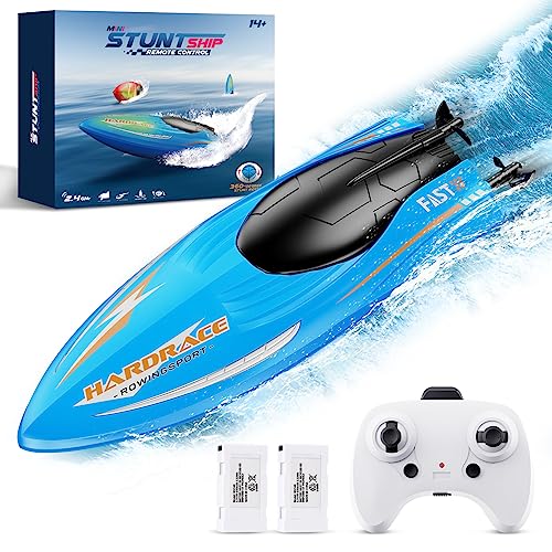 LQYoyz Upgraded Strong Remote Control Boat, 2.4 GHZ RC Boats for Kids 4-8 & Beginner, Rechargeable Racing Toy Boat for Pool Lake, Summer Outdoor Water Toys Birthday Gifts for Boys Girls