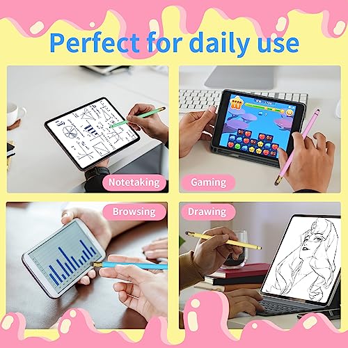 Stylus Pens for Touch Screens - 3PCS Stylus Pen for iPhone/iPad/Tablet Android/Microsoft Surface, Compatible with All Touch Screens (Macaron Pink/Yellow/Green)