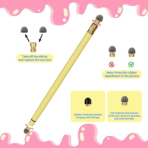 Stylus Pens for Touch Screens - 3PCS Stylus Pen for iPhone/iPad/Tablet Android/Microsoft Surface, Compatible with All Touch Screens (Macaron Pink/Yellow/Green)