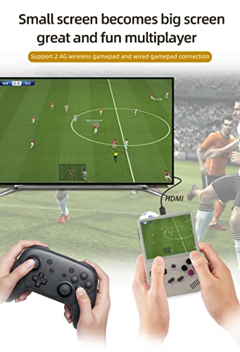 RG35XX Handheld Game Console 3.5 Inch IPS Screen Retro Games Consoles Classic Emulator Retro Handheld Games Consoles Preinstalled Video Games System 64G with Portable Case Gray