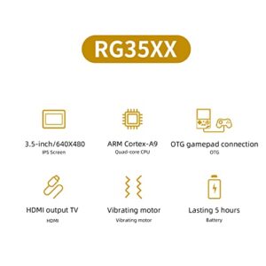 RG35XX Handheld Game Console 3.5 Inch IPS Screen Retro Games Consoles Classic Emulator Retro Handheld Games Consoles Preinstalled Video Games System 64G with Portable Case Gray