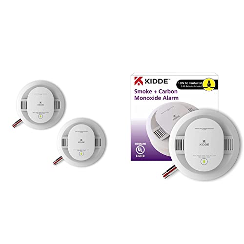 Kidde Hardwired Smoke & Carbon Monoxide Detector, AA Battery Backup, Interconnectable, LED Warning Light Indicators & Hardwired Smoke & Carbon Monoxide Detector, AA Battery Backup, Interconnectable