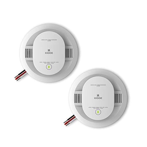 Kidde Hardwired Smoke & Carbon Monoxide Detector, AA Battery Backup, Interconnectable, LED Warning Light Indicators & Hardwired Smoke & Carbon Monoxide Detector, AA Battery Backup, Interconnectable