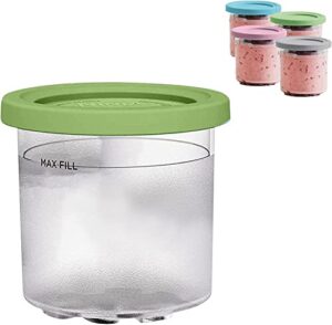 ice cream pints cups reusable ice cream pints containers kitchen accessory with lids for ninja xskplid2cd, compatible with nc299amz c300s series to ice cream mix finished products storage (1pc green)