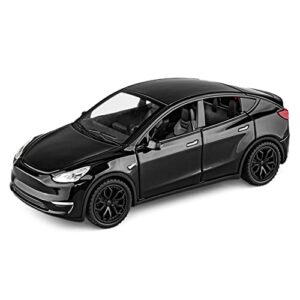 1/32 scale diecast car model compatible for tesla model y, zinc alloy model y toy car pull back vehicles with sound and light, model y car replica toy for collectors & kids 3+ years old birthday gift