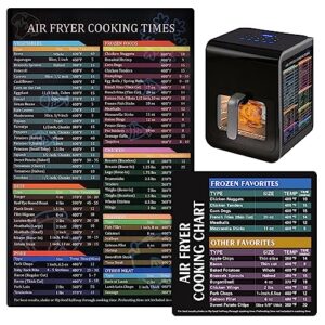 air fryer cheat sheet magnetic air fryer cooking times chart magnet cheat sheet set air fryer accessories cookbook recipe card meat temp guide for airfryer oven cooking pot kitchen appliances, 2 pack