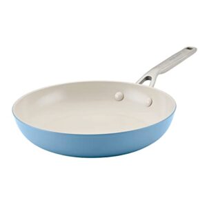 kitchenaid hard anodized ceramic nonstick frying pan/skillet, 10 inch, blue velvet