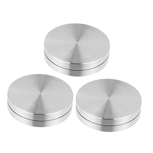 3pcs Turntable Base Ball Bearing 2 Tier Cake Stand Round Baking Pan Bearing Rotating Tray Turntable Rotating Aluminum Alloy Bearing Table Turntable Bearings Rotating Bearing Silver