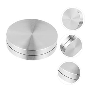 3pcs Turntable Base Ball Bearing 2 Tier Cake Stand Round Baking Pan Bearing Rotating Tray Turntable Rotating Aluminum Alloy Bearing Table Turntable Bearings Rotating Bearing Silver