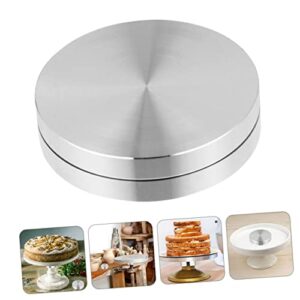 3pcs Turntable Base Ball Bearing 2 Tier Cake Stand Round Baking Pan Bearing Rotating Tray Turntable Rotating Aluminum Alloy Bearing Table Turntable Bearings Rotating Bearing Silver