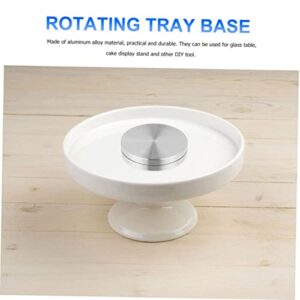 3pcs Turntable Base Ball Bearing 2 Tier Cake Stand Round Baking Pan Bearing Rotating Tray Turntable Rotating Aluminum Alloy Bearing Table Turntable Bearings Rotating Bearing Silver