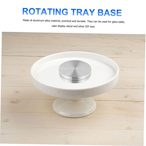 3pcs Turntable Base Ball Bearing 2 Tier Cake Stand Round Baking Pan Bearing Rotating Tray Turntable Rotating Aluminum Alloy Bearing Table Turntable Bearings Rotating Bearing Silver