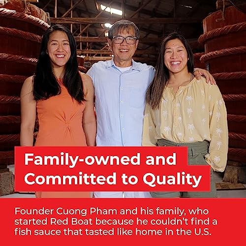 Red Boat Fish Sauce, Phamily Reserve | Premium 50°N fish sauce sustainably made with just two ingredients in Vietnam | Higher Protein For Exceptional Flavor | Gluten and sugar free, no preservatives | 8.45 fl oz.