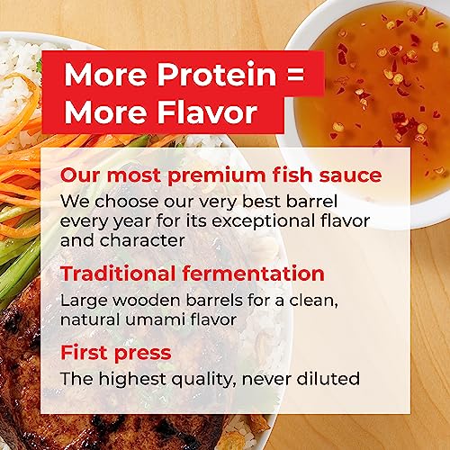 Red Boat Fish Sauce, Phamily Reserve | Premium 50°N fish sauce sustainably made with just two ingredients in Vietnam | Higher Protein For Exceptional Flavor | Gluten and sugar free, no preservatives | 8.45 fl oz.