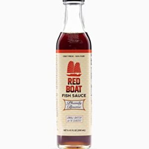 Red Boat Fish Sauce, Phamily Reserve | Premium 50°N fish sauce sustainably made with just two ingredients in Vietnam | Higher Protein For Exceptional Flavor | Gluten and sugar free, no preservatives | 8.45 fl oz.