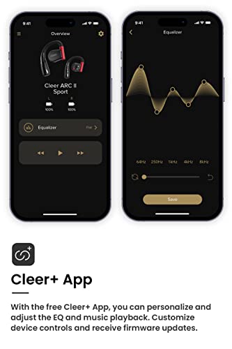 Cleer Audio ARC II Sport Bluetooth 5.3, Open Ear Headphones for Android & iPhone, Wireless Earbuds, 35hr Battery Life, IPX5 Water Resistant, Dual 16.3mm Drivers with Multipoint Connectivity Black