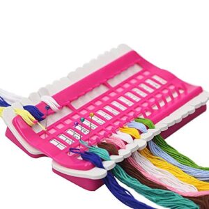 floss organizer cross stitch kit embroidery thread project card 30 positions sewing needle pins holder craft tools accessory-pink
