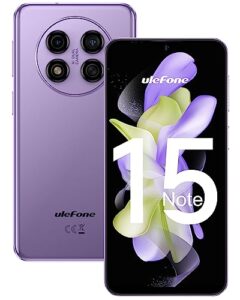 ulefone note 15 gsm 3g unlocked smartphone, 6.22 inch display, android 12 2gb+32gb, all day battery, triple card slots, dual sim unlocked cell phones, 8mp+5mp camera, gps/face recognition - purple