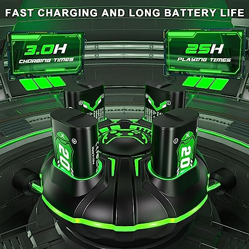 Ukor Fast Charging 4 x 2000mAh Rechargeable Battery Pack with Charger for Xbox Controller Rechargeable Batteries Xbox Accessories for Xbox One/Xbox Series X|S Xbox One S/Xbox One X/Xbox One Elite