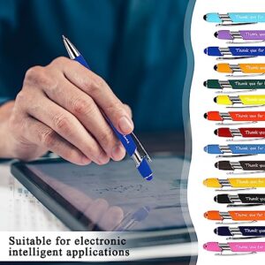 Seajan 30 Set Employee Appreciation Gift 30 Ballpoint Pen with Stylus Tip Metal Inspirational Pens Stylus Ballpoint Pens 30 Motivational Pencil Pouch Black Pencil Case for Coworker Colleague Events