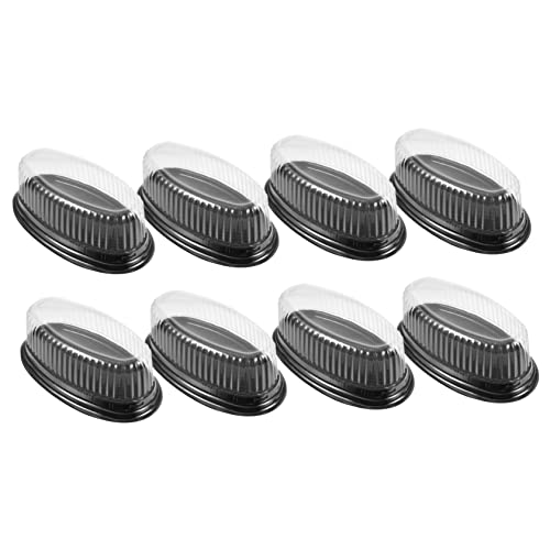 CALLARON 10pcs Packing Cake Box Plastic Cake Stand Miniature Holder Mini Muffin Cake Slice Container Moon Cake Box Individual Cupcake Holders Disposable Tray Gifts Cake Box Pies Cake Box