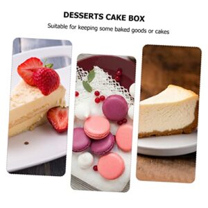 CALLARON 10pcs Packing Cake Box Plastic Cake Stand Miniature Holder Mini Muffin Cake Slice Container Moon Cake Box Individual Cupcake Holders Disposable Tray Gifts Cake Box Pies Cake Box