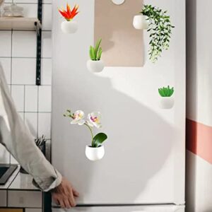 Fridge Magnet Plant Magnets Succulent Magnets Artificial Plants Refrigerator Magnets Fake Succulents Whiteboard Magnet Strong Magnetic Fridge Decoration Magnet for Home Kitchen Decoration (A)