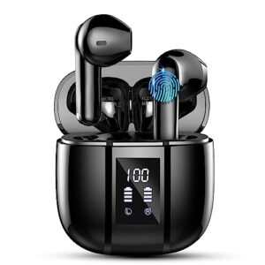 wireless earbuds, bluetooth 5.3 earbuds hi-fi stereo, 3g bluetooth headphones in ear with 4 enc mic, 40hrs usb-c led mini charging case ear buds, ip7 waterproof sport earphones for android ios [2023]
