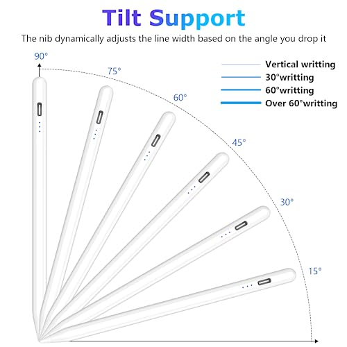 Stylus Pen for iOS&Android Touch Screens, Universal Stylus Pen for iPhone/Samsung, Smart Digital Stylus Pens for Lenovo/Huawei/Vivo/Mi and Other Tablets, Google Pixel Smart Phones (White)