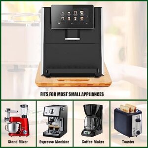 Icynay Appliance Slider Sliding Tray for Kitchen Counter-Under Cabinet Bamboo Slider for Coffee Maker, Espresso Machine, Blender, Air Fryer, Stand Mixer, Toaster 14X11.6X0.9" (11.8"Wx14.2"D)