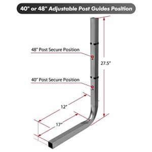 Boat Trailer Guide-ons, 40"/48" Adjustable Design, 2PCS Rustproof Galvanized Steel Trailer Guide ons, Trailer Guides with Black PVC Pipes, for Ski Boat, Fishing Boat or Sailboat Trailer