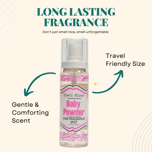 Infinix Fine Fragrance Mist Set - Baby fresh powder & Cotton Blossom - 2 fl oz/60ml - Pack of 2, Body Spray for Women, Gentle and Long Lasting Perfume for Men & Women, For Daily Use, Summer Ready