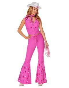 spirit halloween barbie the movie adult cowboy costume - s | officially licensed | cowgirl outfit | barbie costume | western costume
