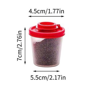 2 Pack Salt and Pepper Shakers Set Moisture Proof 4.35oz Plastic Salt Shaker With Lid for Camping Outdoors Kitchen Lunch 2 Pack Salt and Pepper Shakers (medium, 2 pack) (RED, 2 Pack - medium)