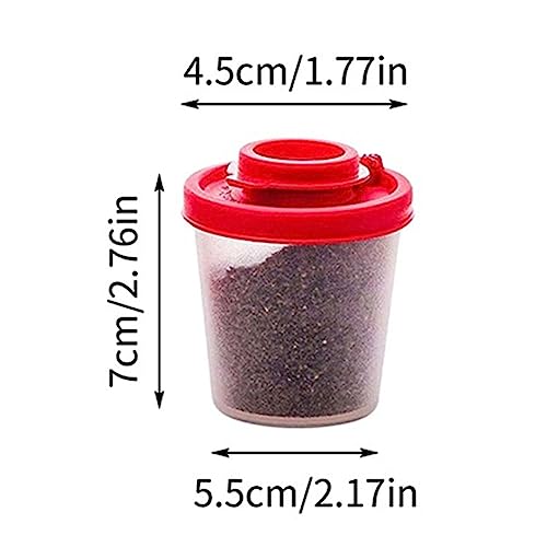 2 Pack Salt and Pepper Shakers Set Moisture Proof 4.35oz Plastic Salt Shaker With Lid for Camping Outdoors Kitchen Lunch 2 Pack Salt and Pepper Shakers (medium, 2 pack) (RED, 2 Pack - medium)