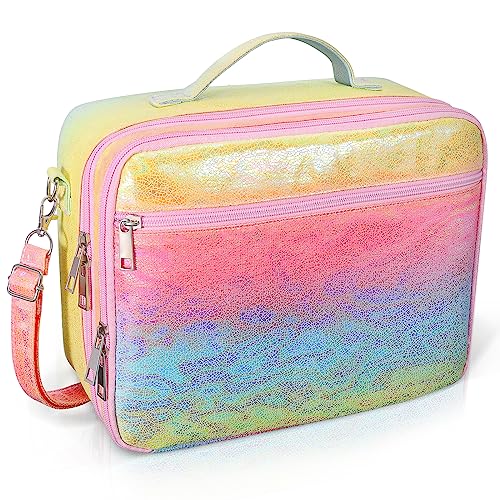 Kids Lunch Box Insulated Lunch Bag Box for Girls 3-12 Lunch Box School Supplies Reusable Lunch Box for Girls Back to School Leakproof Cooler Lunch Tote Bag with Adjustable Shoulder Strap