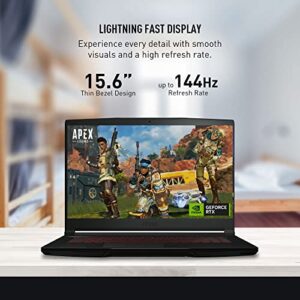 MSI Thin GF63 Gaming Laptop: Intel Core i5-12450H GeForce RTX 2050, 15.6" FHD, 144Hz, 8GB DDR4, 512GB NVMe SSD, Type-C USB 3.2 Gen 1, Cooler Boost 5, Win 11 Home: Black 12UCX-484US