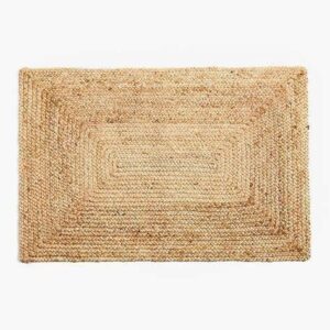 Jaipur Special Hausattire Jute Braided Placemats 13x19 Inches - Natural, Farmhouse Reversible Woven Mats for Kitchen & Dining Table (Set of 4)