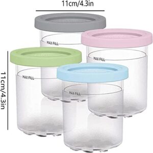 Ice Cream Pints Cup, Ice Cream Containers with Lids Replacements for Ninja Creami Pints, Ninja Creami Containers for Safe & Leak Proof, For NC300S NC299AMZ Series Ice Cream Maker (2Pcs-B)