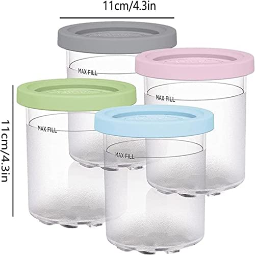 Ice Cream Pints Cup, Ice Cream Containers with Lids Replacements for Ninja Creami Pints, Ninja Creami Containers for Safe & Leak Proof, For NC300S NC299AMZ Series Ice Cream Maker (2Pcs-B)