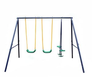 grebai outdoor metal swing set, children's swing set with slide for backyard, swing set for children, toddlers, use