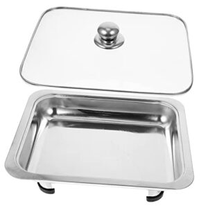 Angoily Steel Buffet Metal Serving Tray Snack Trays Square Pan Buffet Serving Platters Serving Chafers Entertaining Buffet Dishes Serving Dish Buffet Server Dish Chafing Dish Buffet Set