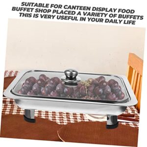 Angoily Steel Buffet Metal Serving Tray Snack Trays Square Pan Buffet Serving Platters Serving Chafers Entertaining Buffet Dishes Serving Dish Buffet Server Dish Chafing Dish Buffet Set